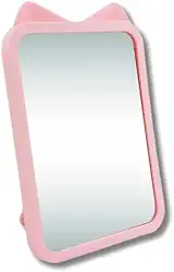 Espelho de Mesa Gatinho 16x11,5cm – Design Fofo, Portátil e Perfeito para Maquiagem, Skincare e Decoração