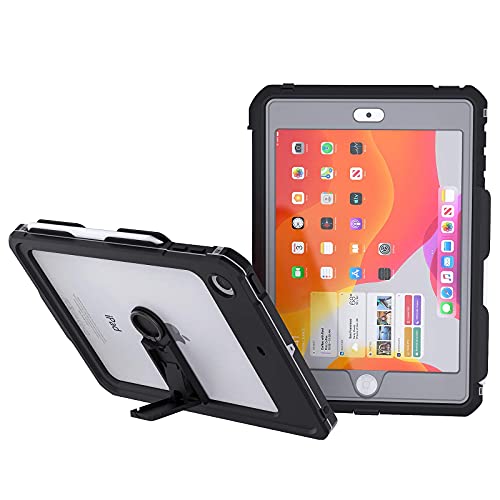 EFFUN iPad 10.2 Waterproof Case, IP68 Full Body Protection Built in Screen Protector Shockproof Snowproof Dustproof Tablet Cover for iPad 10.2/iPad7th Generation Black