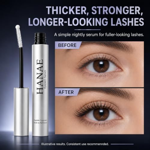 HANAE Eyelash Serum for Fuller-Looking Lashes, 2-in-1 Applicator, 1 Count - 1