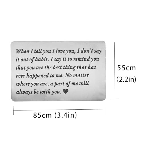 Stainless Steel Engraved Wallet Insert Personalized Love Note Keepsake For Men Boyfriend Husband Gifts3