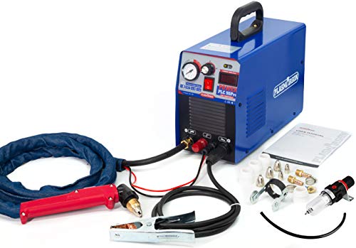 Best Cyber Deals 🔥 Hookey PLC55pro 50Amp Air Inverter Plasma Cutter With Non-Touch Pilot Arc 110V/220V ±15% Dual Voltage Digital Display IGBT Portable Cutting Machine 1/2" Clean Cut With Tools Accessories Blue