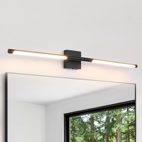 Image of TODOLUZ 40-Inch 5CCT 22W LED Bathroom Light Fixture, Modern Black 2700K-5500K Vanity Lighting Wall Sconce Lamp with Rotatable Lamp Tube