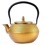  UTOQIA Théière Japonaise Théière en Fonte Chinoise Bouilloire Émaillée De Théière Émaillée Faite Main De Théière De Fonte De 1.2L pour Le Thé Theiere Fonte Theiere Japonaise