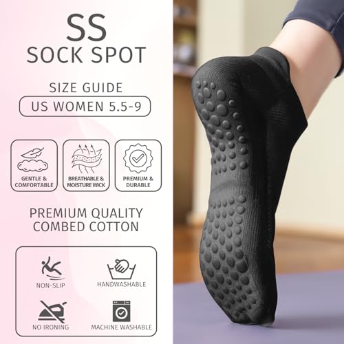 4/6 Pairs Pilates Yoga Socks for Women | Non Slip Grip Socks | Athletic Barre Workout3