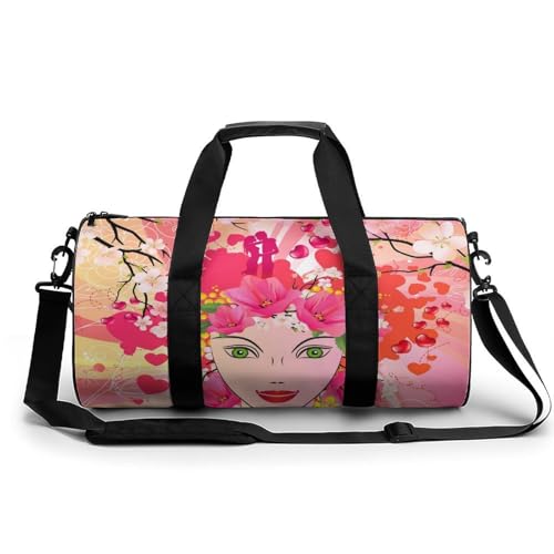 Sac de sport femme fleur format duffel bag compact 45cm résolvant le manque de place