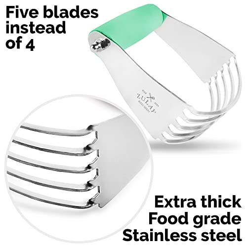 Zulay Kitchen Dough Blender - Stainless Steel Pastry Cutter, Heavy Duty Dough Cutter With Blades, Pastry Blender And Butter Cutter - Pastry Cutter For Baking (Mint) #TOP1