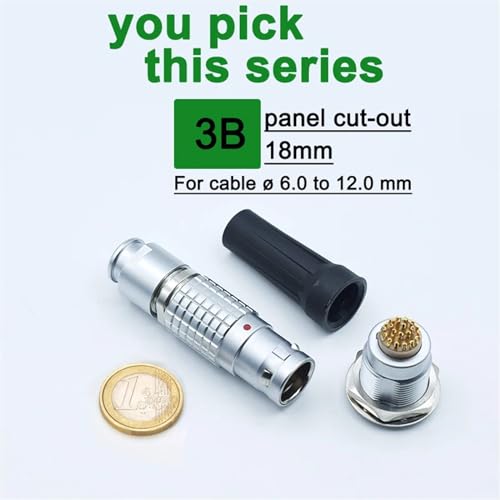 Connecteur FGG 3B 8 Pin mâle push-pull compatible LEM circulaire