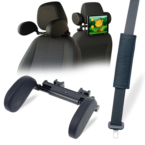 Reposacabezas Coche Niño + Protector Cinturon Coche, Pack Reposacabezas Coche Incluye Funda Cinturon Coche, Soporte Cabeza Niño Coche, Sujeta Cabezas Coche, Apto para Niños Adultos