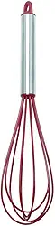 Tuut, Linha Elite, Batedor de Ovos, Fouet de Silicone com Cabo em Inox, Vermelha, 27cm