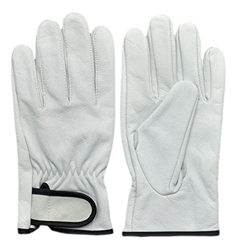 Gants de travail en cuir de vachette blanche authentique et durable