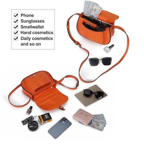 Image of AFKOMST Crossbody Bags for Women,Small Saddle Purse and Boho Cross Body Handbags,Vegan Leather