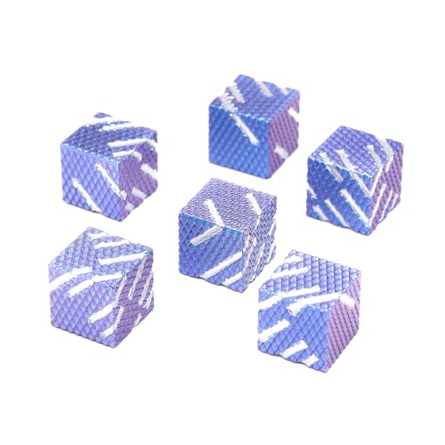 HNCCESG Dragon Scale Metal D6 Dice Set, Zinc Alloy 6 Sided Dice for RPG Tabletop Games, Gift Box Included (Color Shift Blue Pink)