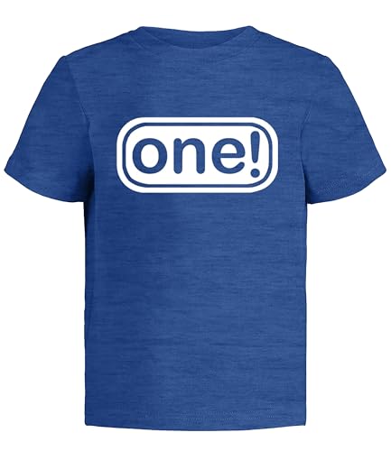 First Birthday Boy Shirt – One Year Old Toddler Tee “One!” Graphic, Party Outfit 1st Bday Baby Gift Clothes 2T Ry/H SS
