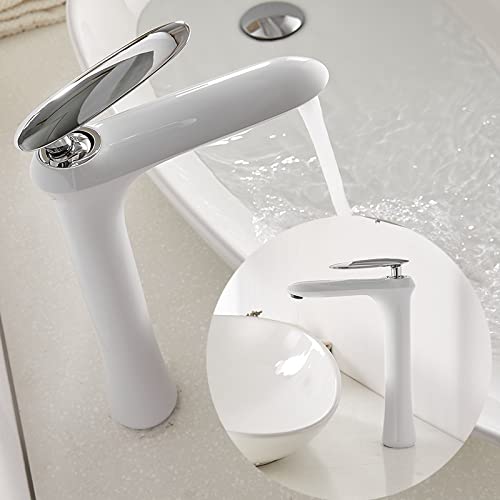 Robinet de bassin cuivre blanc anti-calcaire lavabo chaud froid