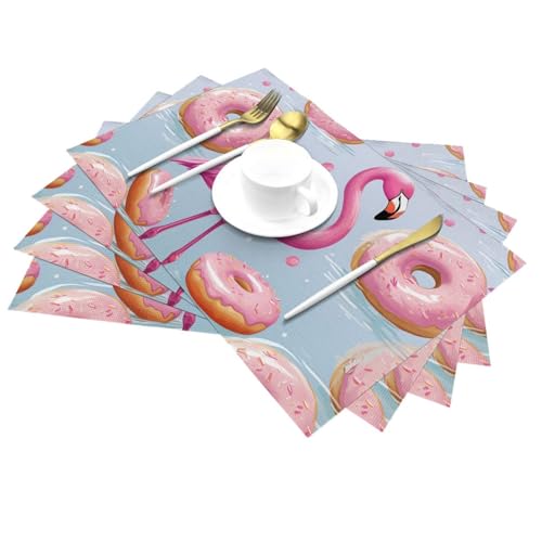 Set de table flamant rose lavable pour repas en extérieur - 5