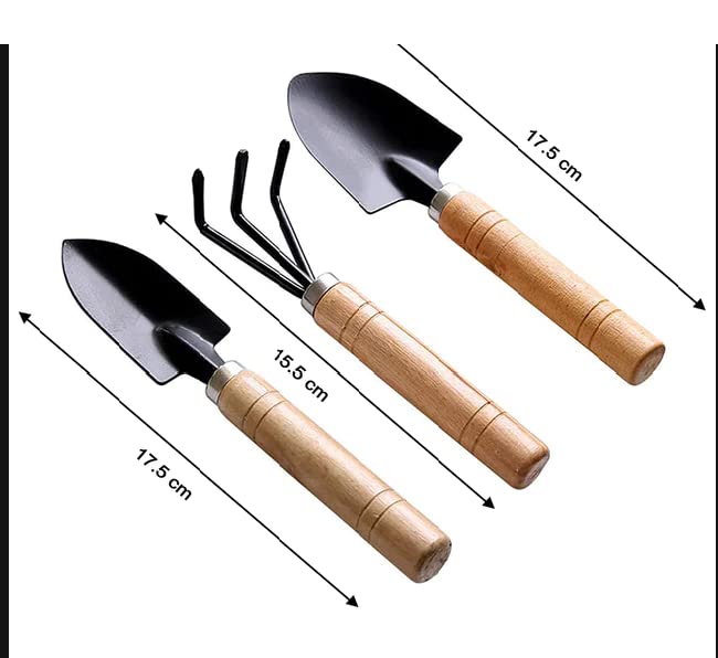 YoursPlants 3pcs Wooden Gardening Tool Set (Beige)