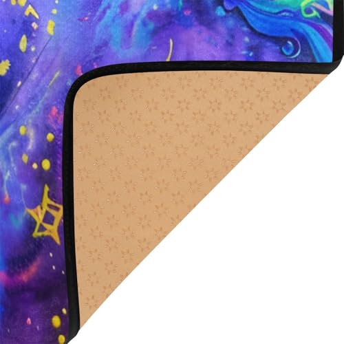 Tapis de sol contemporain doux licorne fluo pour isoler le sol
