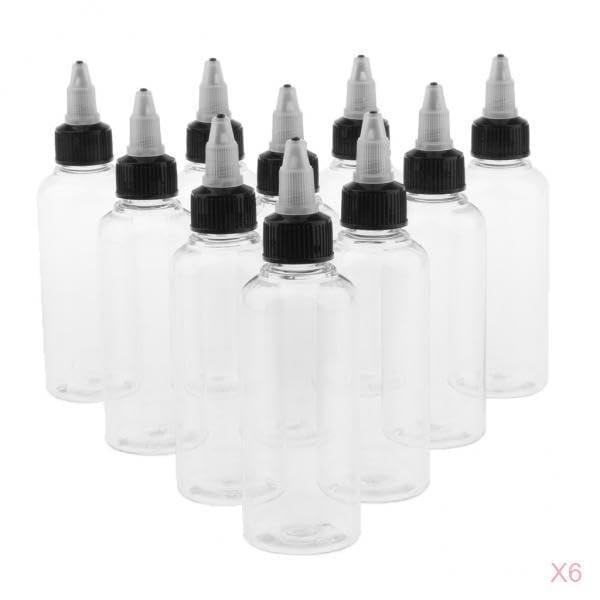 Lot de 60 flacons de 100 ml pour ketchup, moutarde, sauce mayo, design haut sans BPA, matériau PET facile à transporter pour huile, encre, peinture, essence, colle