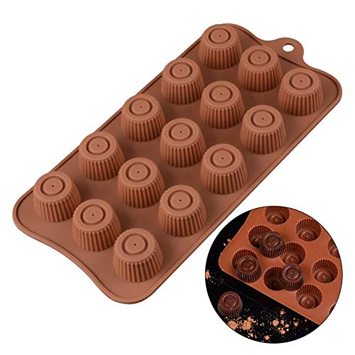 Image of Cake Decor 15 Cavity Round Shape Chocolate Silicone Chocolate Mould