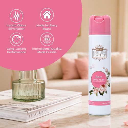 Image of Next Care English Leather Rose Room Air Freshener Spray 220ml | Premium Home Fragrance Spray | Floral Aroma for Home Office Car Bathroom | Pack of 1