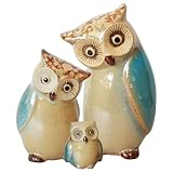 Ornements décoratifs en forme de hibou : ces ornements sont fabriqués en céramique, un matériau . figurines de hiboux