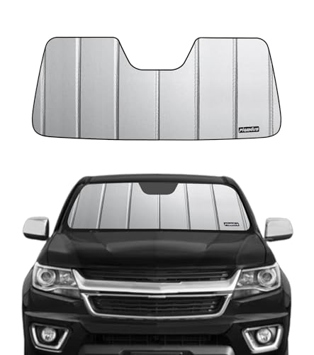 Pigenius Windshield Sunshade for Chevrolet Colorado & GMC Canyon 2015-2022, Premium Grey Leather...