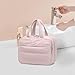 GOLF QUALITY Travel Toiletry Bag with Jewelry Organizer, Hanging Toiletry Bag for Toiletries Puffy Cosmetic Make up Bag Organizer Carry-on Travel Accessories Essentials,Smoky Pink