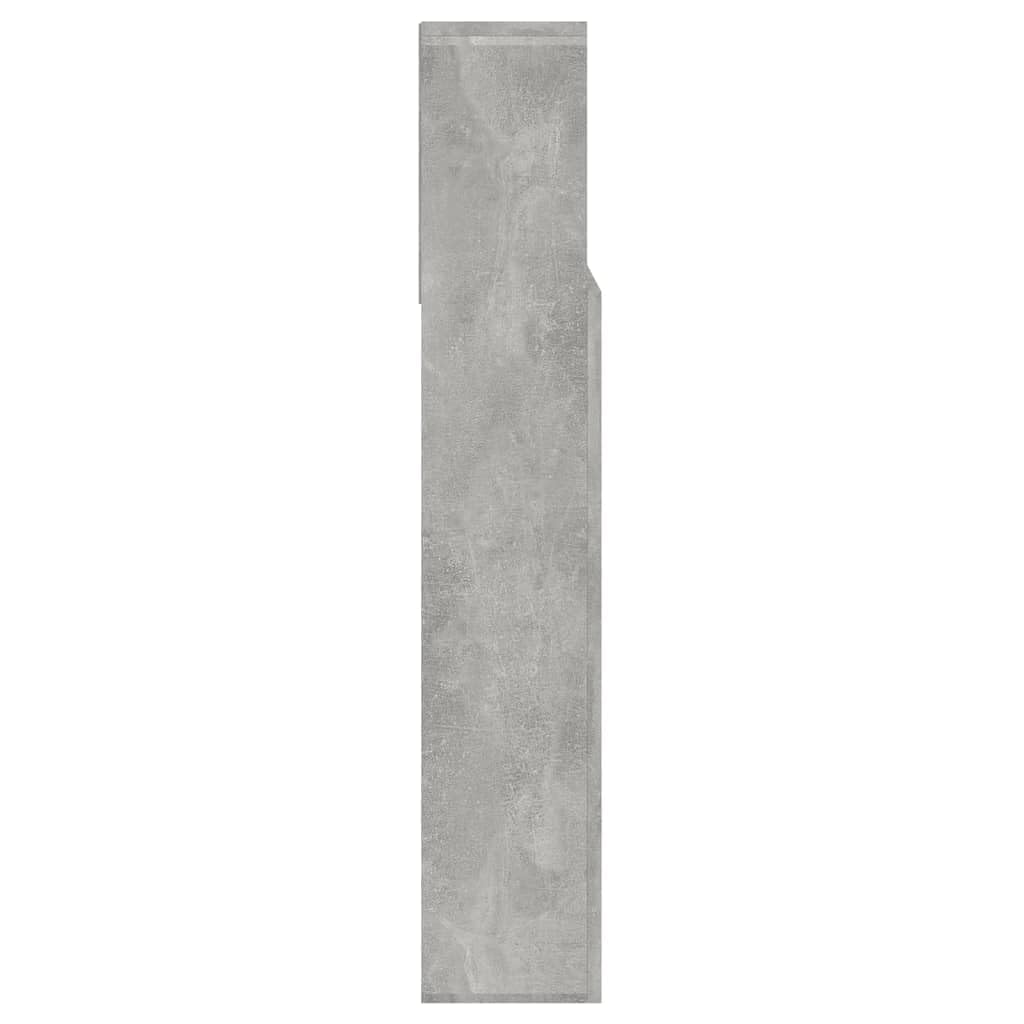 vidaXL Armoire de tête de lit Gris béton 140x19x103,5 cm