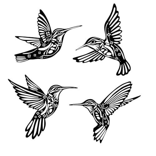 BFORXRO Metal Hummingbird 4 Piece Wall Art