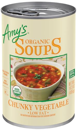 Image of Amy's Soup, Vegan Chunky Vegetable Soup, Gluten Free, Made with Organic Vegetables, Canned Soup, 14.3 Oz
