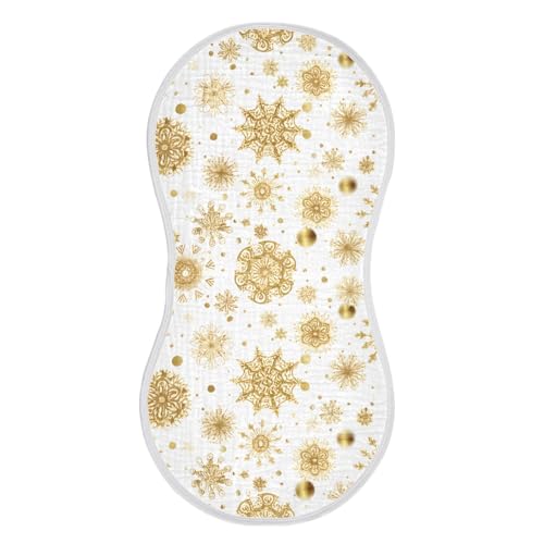 Baby Burp Cloths, Soft Absorbent Burping Cloths for Babies, Cotton Milk Spit Up Rags, Large Size for Newborns, Baby Boys and Girls (Golden Frost Flake Pattern)