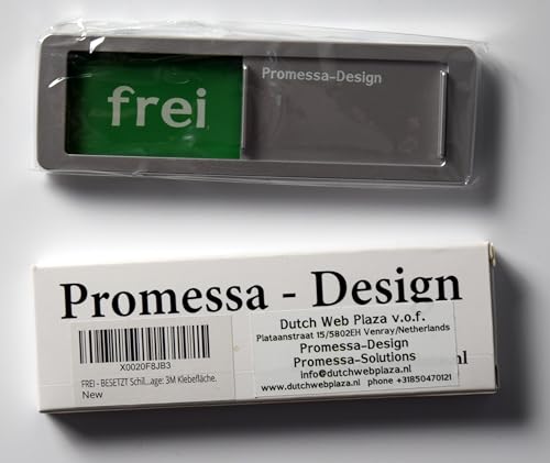 FREI - BESETZT Schild kleine Variante - Schilder mit Schieber - Frei Besetzt Schiebeschilder small - Klebeschild - 13 cm x 4 cm x 0,6 cm - 3M Klebefläche.