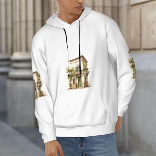 Sweat-shirt à capuche homme branche d'olivier pull printemps - 3