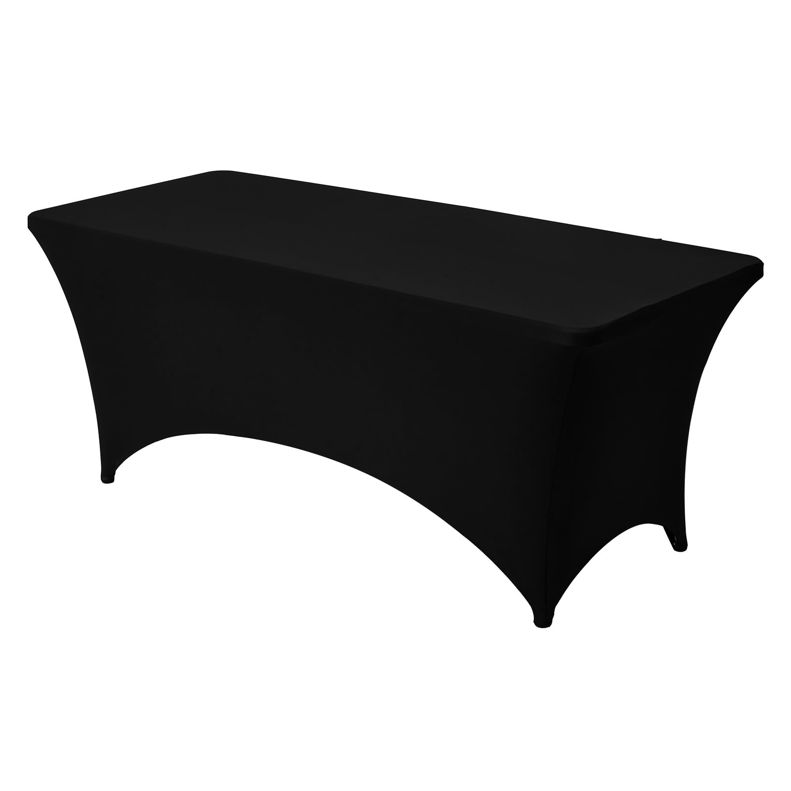 VEVOR Nappe extensible rectangulaire 183 x 76 x 76 cm, couverture de table infroissable en polyester et élasthanne, lot de 10, lavable en machine, pour fête, mariage, cocktail, banquet, festival, noir