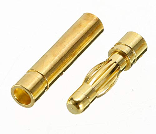 10 Paar (20 Stück) 4mm 4 mm 4.0mm 4,0mm Goldkontaktstecker Steckverbinder Goldstecker Stecker Buchse inkl. Polyolefine Schrumpfschlauch für Lipo Akku ESC von Mr.Stecker Modellbau®