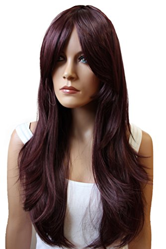 PRETTYSHOP Peluca de la peluca de pelo largo ondulado cosplaypúrpura PHK19