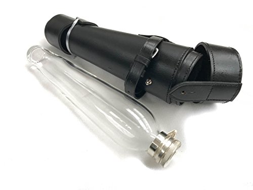 John Shooter - Botella con funda de piel para silla de montar de equitación, color negro Cover