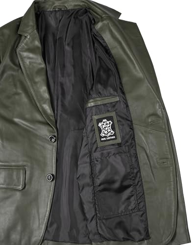 Image of Decrum Lambskin Leather Blazer for Men - Genuine Leather Sport Coat for Formal & Business Casual