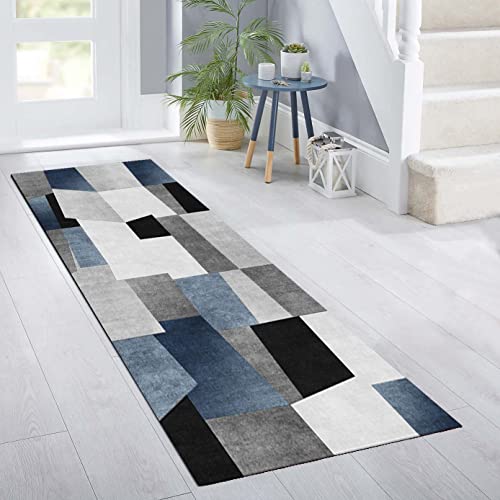 Tapis de couloir moderne haut de gamme gris lavable extra long - 5