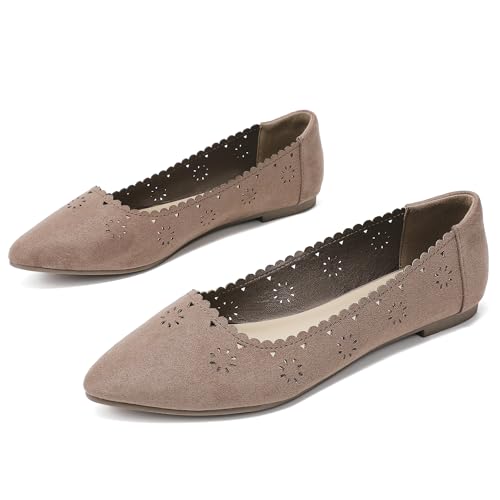 Ataiwee Women's Wide Flat Shoes - Pointed Ladies T-Strap Adjustable Summer Shoes.2