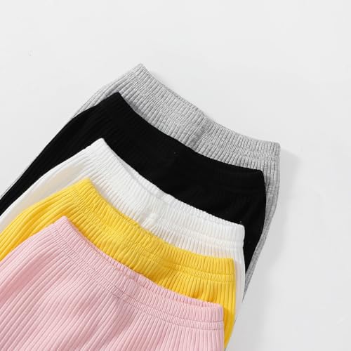 Toddler and Baby Girl Stretchy Flare Pants with Ruffle Fleece Pants and Leggings 5-Pack3