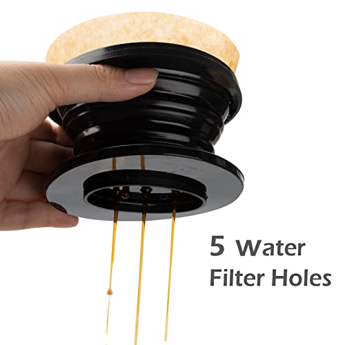Wolecok Collapsible Pour Over Coffee Dripper, Set Of 1 Silicone Reusable Cone Filter Holder With 50 Pcs #2 Paper Filters - For Home, Camping, Travel, Office (Black) #TOP5