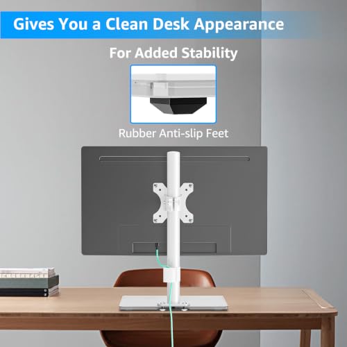 Image of MOUNTUP Monitor Stand for Desk Fits 13-32 inch Screen up to 19.8 lbs,White