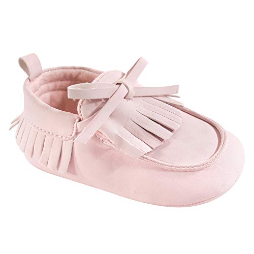 Hudson Baby Unisex Baby Moccasin Shoes, Light Pink, 12-18 Months