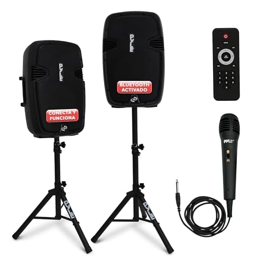 Pyle Kit de Sistema PA, Portátil, Inalámbrico, 1800W, Bluetooth, Activo + Pasivo, Sonido Interior/Exterior, Entradas USB, SD, AUX, XLR, RCA, Incluye 2 Soportes, Micrófono Cableado, Mando a Distancia