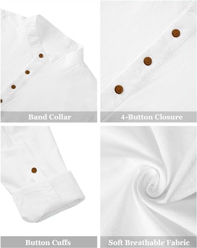 Image of Zombom Combo of Men's Casual Solid Cotton Polyester Blend Full Sleeve Straight Kurta Shirt (Pack of 2)