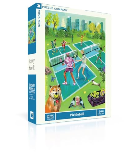 New York Puzzle Company - Jenny Kroik Pickleball - 500 Piece Jigsaw Puzzle for Adults by Jenny Kroik