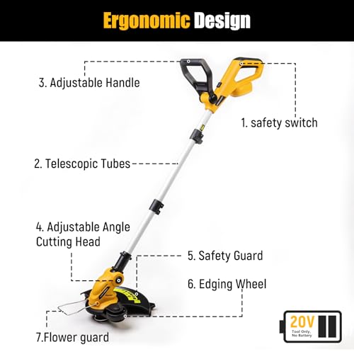 Débroussailleuse sans fil coupe-herbe pliable compatible Dewalt 20V