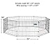 MidWest Homes for Pets Hunde-Gehege aus Metall, zusammenklappbar, mit Tür, inklusive Erdspießen, bietet 1,5 m² Spielfläche, 61 cm hoch, schwarz elektrostatisch beschichtet.