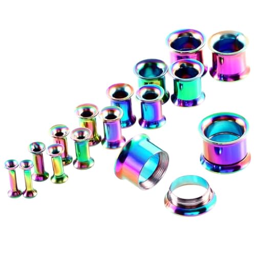 PEOTRSMJGI New 2025 16Pcs Surgical Ear Taper Stretching Kit Gauge Expander Flesh Tunnel Plugs Earlobe Earring Piercing Starter 2-12Mm Jewelry Fashion Trendy Accessories Creative Gift